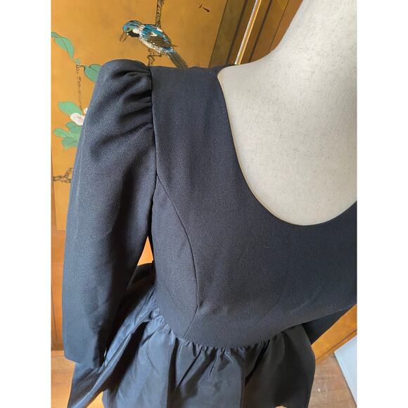 Vintage peplum dress in black by Huey Waltzer for Darcy, size M - Picture 7 of 8